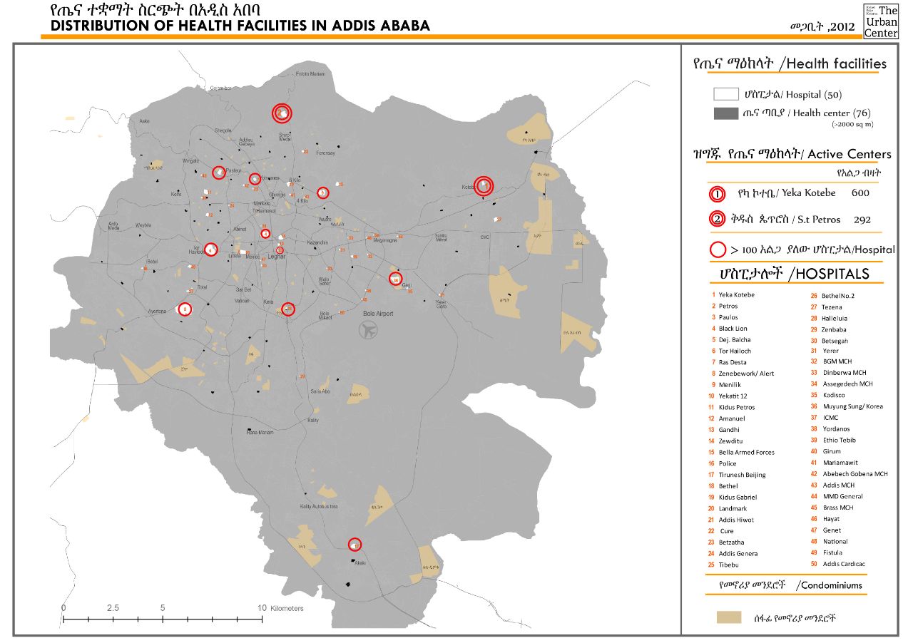 COVID-19: Potential Isolation Treatment Sites in Addis Ababa