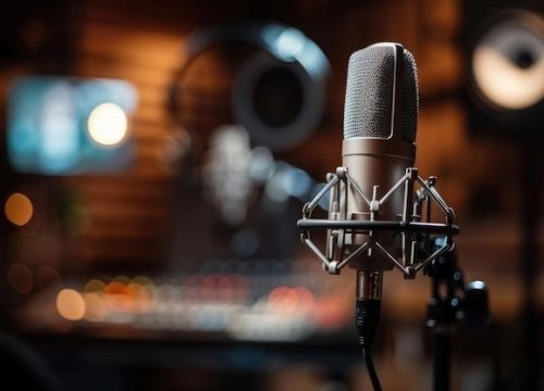 Professional microphone in recording studio _ Premium AI-generated image